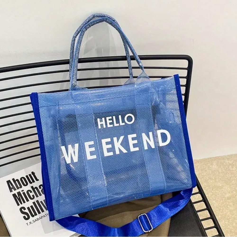 HELLO WEEKEND TOTE BAG BLUE 💙💙💙